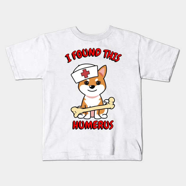 Funny orange dog is a nurse Kids T-Shirt by Pet Station